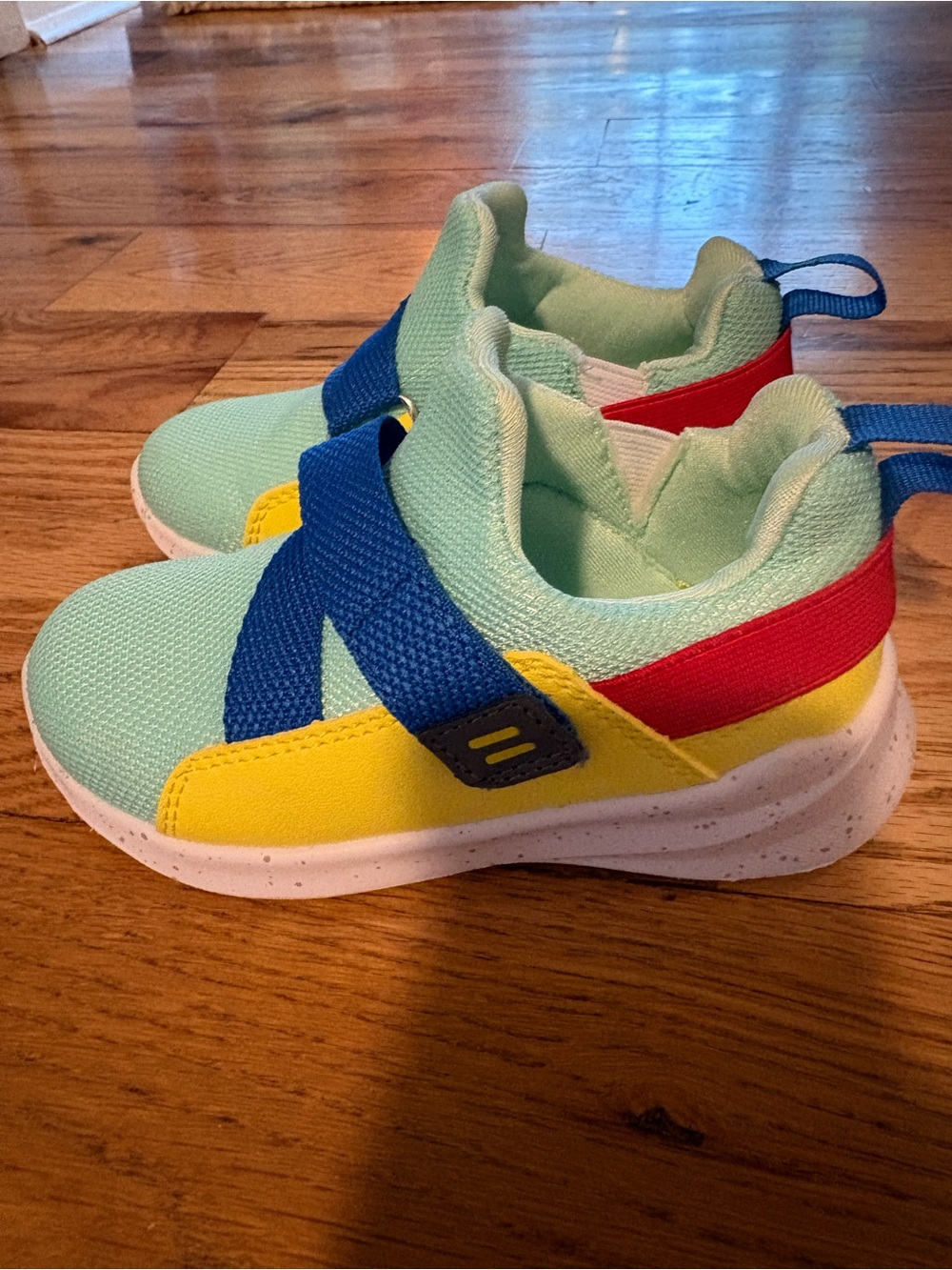 Kids Lightweight Slip-On Sneakers in Mint, Yellow & Blue